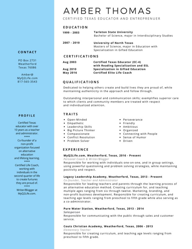 Amber Thomas resume web image